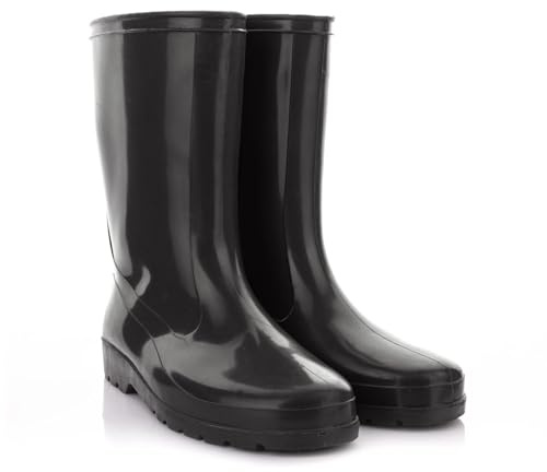 Lemigo Bottes de Pluie Imperméables Pour Femme Chaussures de Jardin Vert Noir IGA 36-42 EU (Noir, Système Taille Chaussures EU, Adulte, Numérique (intervalle), Moyen, 36, 37)