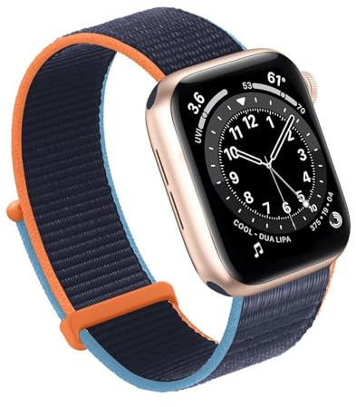 MODBAND För Apple Watch Band 49MM 45MM 44MM 42MM 41MM 40MM 38MM, Dam Herr Sport Nylon Loop Band För IWatch Series Ultra 8 7 6 5 4 3 2 1 SE(Deep Navy,38/40/41mm)