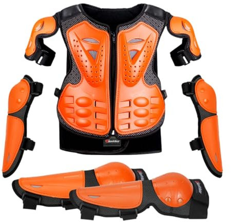 Amagogo Completo per Bambini con Protezioni per Ginocchia E Gomiti per, Orangina