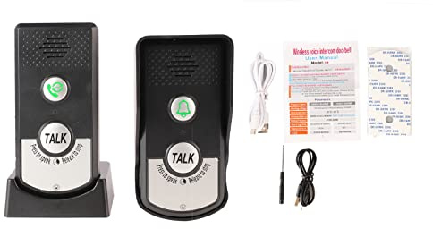 Cocoarm Wireless Doorbell, 1000M Range, Two-Way Voice Intercom System with Charging Station, 3-Gear Adjustable Sound