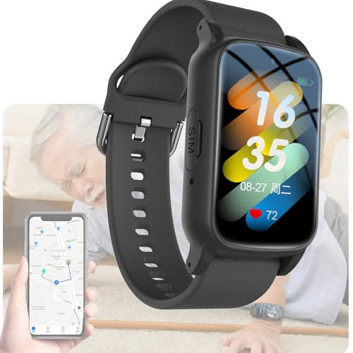 Vcyex Notrufuhren Für Senioren Intelligentes Armband Senioren SOS Notruf Armband, Notfallknopf Für Senioren, Tracker Smartwatch Mit Sturzerkennung，Geeignet Für Ältere Menschen