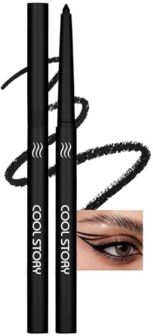 Jutqut Matte Gel Eyeliner, Wasserfest und Wischfest Eyeliner Stift, Langanhaltend Vegan Lidstrich Stift für Schnelltrocknung, Hohe Farbwiedergabe Eye Liner, Schwarzer Eyelinerstift #12