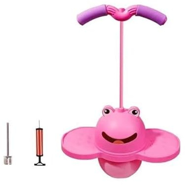 Halay Pink pogo Ball Frog Hopper - Balance Jumping Stick - pink Bouncy Ball - Jumping Stick - Jump Stick