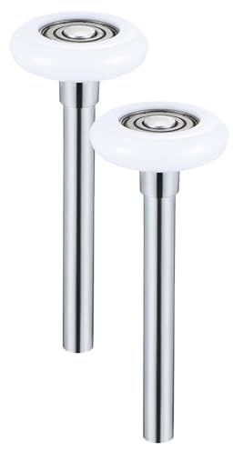 ULTECHNOVO Rodillos para Puertas de Garaje de Nylon y Acero con Silenciosa y Protección contra Suciedad, 2 Piezas para Puertas Residenciales de Garaje Blanco