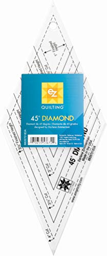 EZ Quilting 45 Degree Diamond Template Tool Lineal, Acryl, Transparent, 11.4 x 26.7 x 0.3 cm