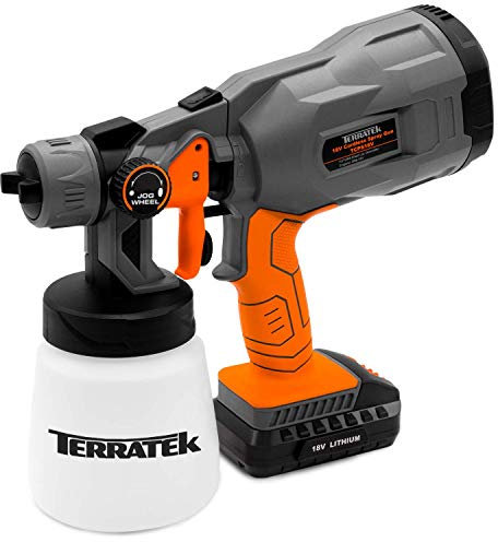 Terratek 18V Cordless Electric HVLP Fence Paint Sprayer Comes Complete with 1 Battery and Charger