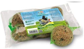 Fat Balls, Cereals and Seeds for Free Birds of Parks and Gardens Pack of 6 Balls