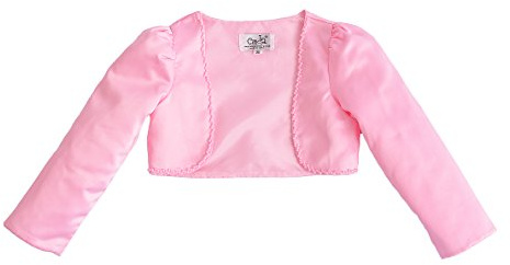 Cinda Girls Long Sleeves Satin Bolero Pink 8-9 Years