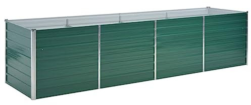 vidaXL Hochbeet Verzinkter Stahl 320x80x77 cm Grün Gartenbeet Pflanzbeet