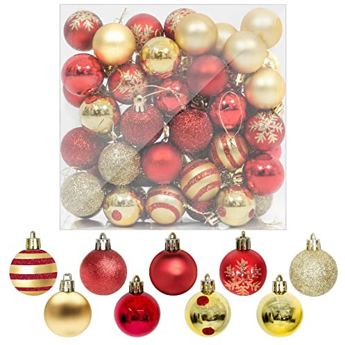 Uten 50pcs Boules Dorées de Noël Belles à Suspendre pour Arbres de Noël, Fêtes, Mariages, Décorations, 4 cm