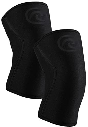 Rehband Power Max Kniebandage Kraftsport 7mm SBR/Neopren, wettkampfgeeignet, Knee Sleeves für Bodybuilding, Powerlifting, Crossfit & schweres Gewichtheben, Farbe:Carbon/Schwarz - 1 Paar, Größe:L