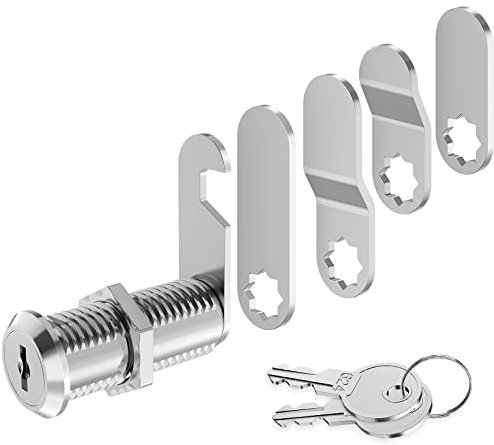 VOCIBO® Cerradura de buzón de 40 mm, viene con 5 placas de cerradura diferentes, cerradura de armario, cerradura para muebles, cerradura de taquilla, cerradura de palanca para buzones, puertas de