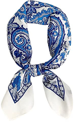 prinfantasy Damen Seide Gefühl Schal Halstuch Schal Frauen Elegant Seidenschal Business Seidentuch Scarf Bandana Taschentuch Ansatz Handgelenk Kopftücher 70019