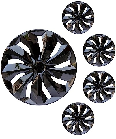 Hubcaps Wheel Covers Replacement R15 Size Hub Caps Universal-Fit Steel Wheel ABS Rims Cover Tire Cap for Car Sedan SUV Truck Van -Set of 4 （15-inch，Black）