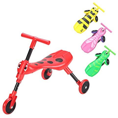 Scuttlebug 3-Wheel Foldable Ride-On Tricycle for 1-3 Year Old Boys and Girls, Beetle Trike, Antennae Handlebar, Develop Your Toddler’s Balance and Motor Skills, Fun with No Surface Scratches