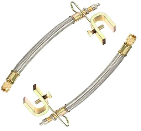 JNNJ 2 Pieces Dual Tire Valve Extension, Stainless Steel Dually Valve Stem Extension, Extender Tyre Valves Flexible Braided, Flexible Type Tyre Valve Extension, for Most Cars, Truck, Bus, Wheel Tyre