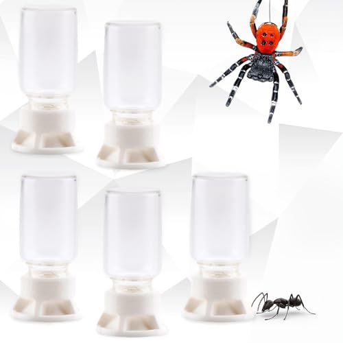 5 Pcs Jumping Spider Ant Water Feeder Bee Plastic Water Feeding Tarantula Water Bowl Spider Feeder (Capacity: 20ml)