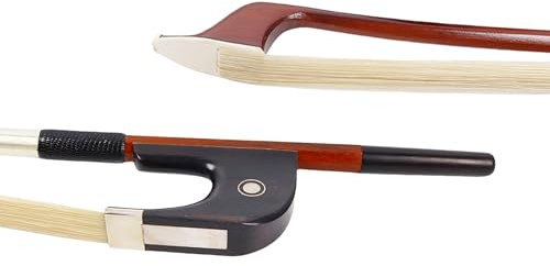 Foyarinal 3/4 Upright Double Bass Bow German Style Brazilwood with Ebony Frog & Mongolian Horsehair - Professional Grade Bass Bow for Superior Sound, Control, and Response