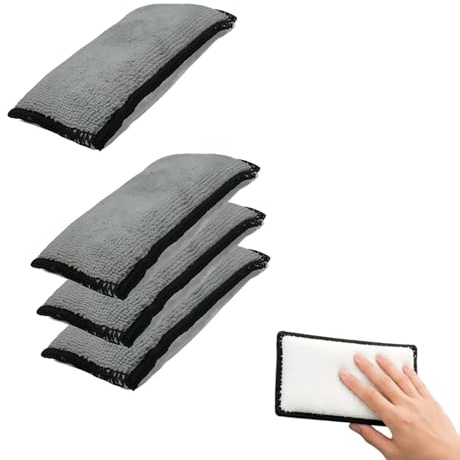 Esponja Coche, 4 Almohadillas Aplicadoras de Microfibra, Limpiadoras Lavables Reutilizables para Interior de Coche, Ceras, Pulimentos, Cuero y Plástico