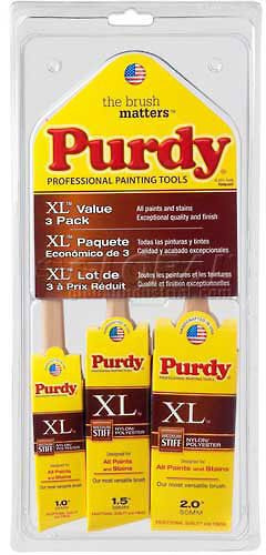 Purdy XL 1, 1-1/2 and 2 in. W Assorted Polyester Paint Brush Set