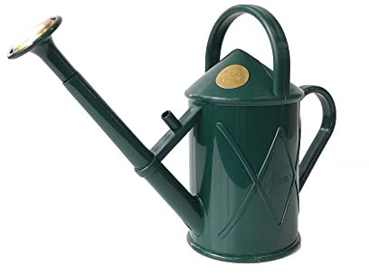 Indoor Plastic Watering Can | The HAWS The Bartley Burbler - Two Pint | Pot Waterer | Fine Spray Rose - Green