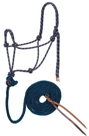Weaver Leather diamantflätat, repgrimma och bly, marinblå/svart/röd/vit
