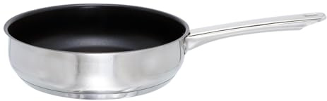 Buckingham Deep Frying Pan Stainless Steel with Xylan Non-Stick Coating Hollow Handle Induction Hob Compatible Professional Grade Cookware 24 Cm 2.7 litres