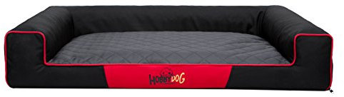 Hobbydog XXL VICCGM3 Eckig Hundebett, Victoria Katzenbett Schlafplatz, schwarz mit grau