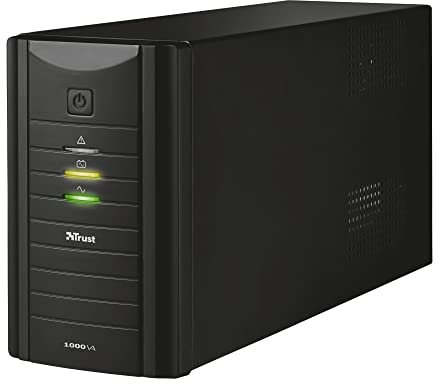 Trust Oxxtron Gruppo di Continuità 1000 VA con 2 Prese a Parete, Nero