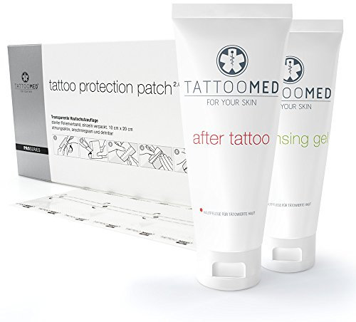 TattooMed Tattoo After Care Advanced Kit - Spar Bundle (After Tattoo 100ml & Cleansing Gel 100ml & Tattoo Protection Patch 10 Stück)