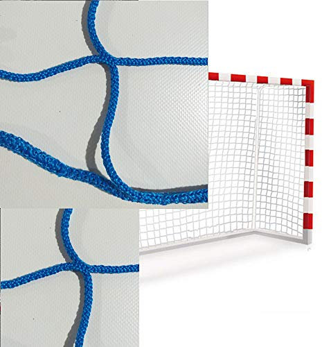 Coppia di Reti per Porte Calcetto e Porta Pallamano. Colore Blu. Regolamentari. qualità Professionale.