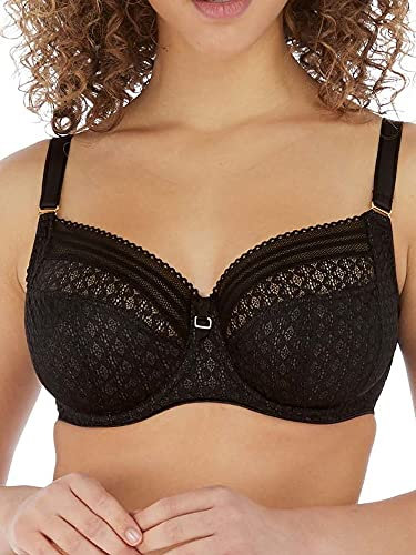 Freya Women's Viva Underwire Side Support Bra Full Coverage, Opaque, Lace Noir, 28F