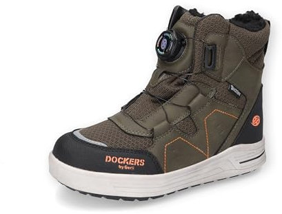 Dockers by Gerli Unisex - Kinder Combat Boots, Jungen,Mädchen Stiefeletten,wasserabweisend,warm gefüttert,halbstiefel,Khaki,34 EU