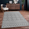 Paco Home Outdoor Teppich Flachgewebe Modern Boho-Style wetterfest & UV-beständig Ideal für Terrasse Balkon Wohnzimmer & Küche, Grösse:300x400 cm, Farbe:Grau 2