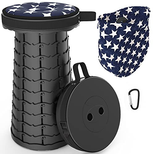 ALEVMOOM Tragbarer Klapphocker,Camping Hocker Teleskophocker,Klappbarer Hocker,Mini Leichte Campinghocker für Outdoor Camping Angeln BBQ Drinnen Küche,Belastung 440lbs