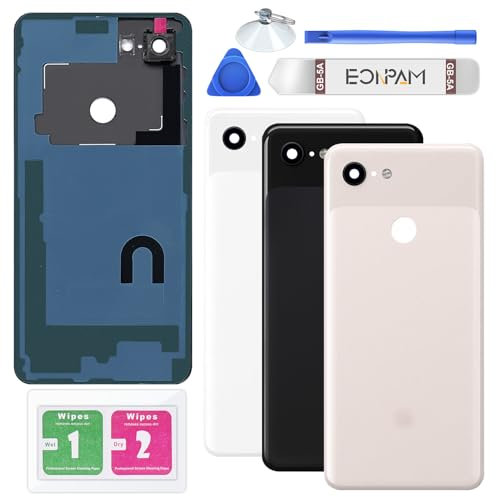 Eonpam Back Cover Glass for Google Pixel 3 XL Rear Glass Replacement with Camera Lens + Repair Kit Rear Housing (Not Pink)