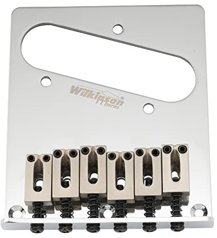 Wilkinson WOT03 52.5mm(2-1/16 inch) Telecaster Bridge Modern 6-Saddles for American Standard Tele TL Style Electric Guitar, Chrome