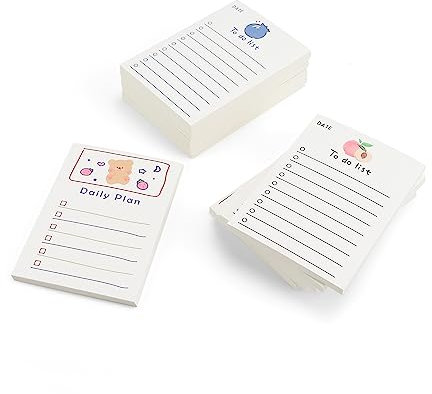 LNSYSNS Notizblock, to do Liste Block mit Linien, Obst-Muster Notizblock, Tierisches Design Notizblock, Notizblock Klein Leicht zu Tragen, Tagesliste Notizblock für Cute School Supplies
