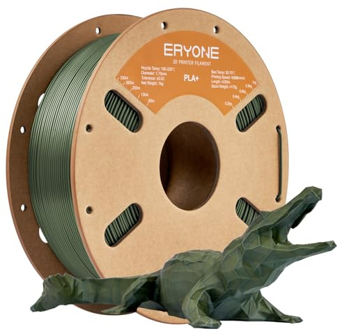 ERYONE PLA Plus (PLA+) Filament, 1,75 mm 3D-Drucker-Filament, professionelle Maßgenauigkeit +/- 0,03 mm, 1 kg (2,2 lbs)/Spule, Olivgrün