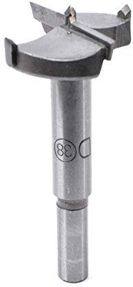 Forstner Drill Bits, Tungsten Steel Woodworking Hole Saw Set, Wood Cutter Auger Opener Round Shank Drilling Cutting Tool (38MM)
