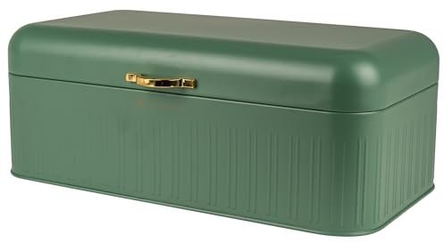 KARL HAUSMANN Brotkasten in Grün aus Stahl, moderne und geräumige Brotbox mit Belüftung für langanhaltende Frische, stilvoller und funktionaler Brotkorb für jede Küche