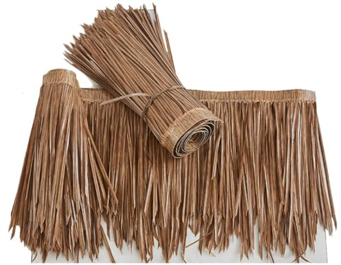Simulated thatch Plastic thatch roof Straw Farmhouse Scenic Area Pavilion Decoration Wooden House Courtyard Artificial thatch 0.5X1m (Color : Dark Yellow, Size : 0.5x9m)