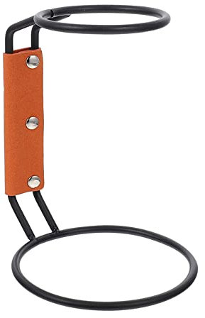 CORHAD Soporte Para Gotero De Café Manual De Hierro Negro Asa De Cuero, Portavasos Compacto Antideslizante Compatible Filtros De Varios Tamaños Para Uso Doméstico y Cafeterías