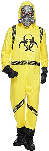EraSpooky Yellow Hazmat Suit with Gas Mask