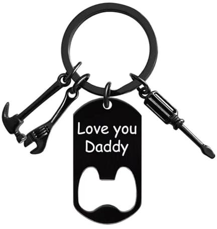 Customized Bottle Opener Keychain, Stainless Steel Hammer Wrench Bottle Opener Customized Keychain Accessories, Suitable for Gifts for dad, Husband, Birthday, Father's Day