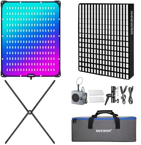 NEEWER Pro 200W Flexible LED Video Light, Studio RGB Panel Light Mat Kit with Softbox APP/2.4G/DMX Control 2500-10000K 25000lux/0.5m CRI95+, Key Lighting for Live Streaming Video Recording, AF200C