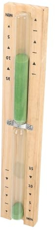 GALPADA Wooden Sauna Timer Hourglass 15-minute Sand Timer Green Glass Tube for Steam Room Bath Timing