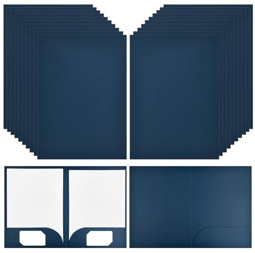20 Piezas A4 Carpetas de Papel con 2 Bolsillos,350gsm Subcarpetas Simples Cartulina a4,Carpetas de Proyectos,Carpeta Archivadoras carpetas de Cartón para Documentos para Escuela Oficina (Azul)