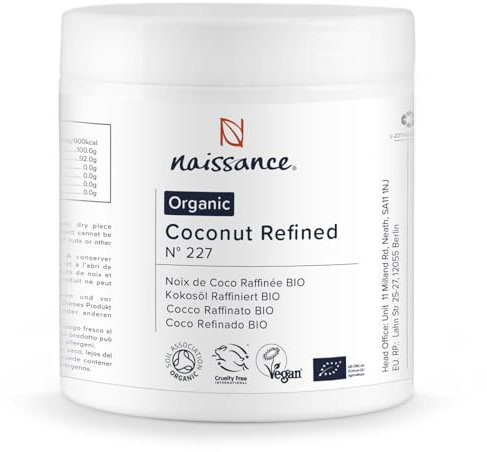 Naissance Huile De Coco Raffinée BIO Solide (No. 227) - 500g - Pure, Naturelle - pour Cheveux, Corps, Cosmétique