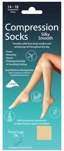 Ladies Pretty Legs Silky Smooth Compression Socks DJ4S Natural